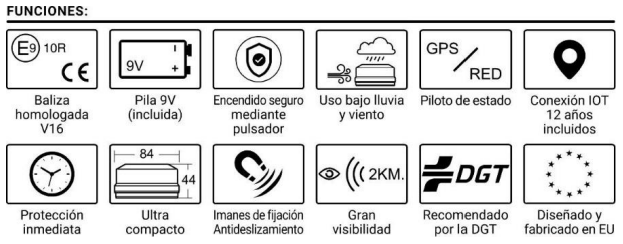 Baliza De Emergencia V16 Con Geolocalizacion  ( Precio Neto )