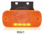 Piloto Galibo Led Rectangular Ambar Con Soporte Y Luz