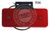 [R36] Piloto Led Galibo Rectangular Rojo